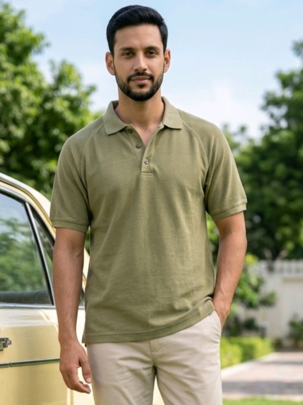 Vtg Territory Ahead Men's Short-Sleeve Polo In Muted Olive Green L